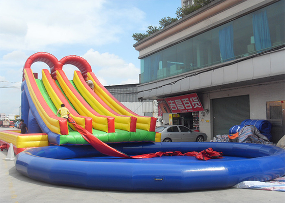 Porcellana Acquascivolo gonfiabile gigante del PVC di Platone con la grande piscina, grandi giocattoli gonfiabili dell'acqua per divertimento fornitore
