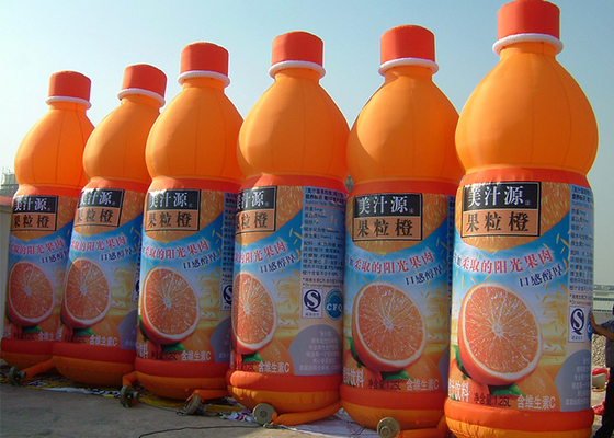 Porcellana Prodotti gonfiabili di pubblicità della bottiglia del succo d'arancia con stampa completa su misura fornitore