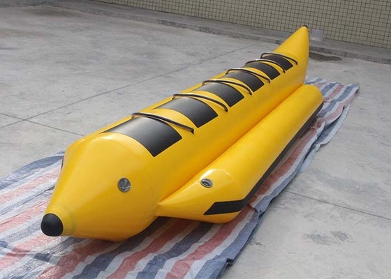 Porcellana Il PVC nero/giallo 0.9mm Flyfish la barca di banana gonfiabile del gioco dell'acqua dei giocattoli dell'acqua fornitore