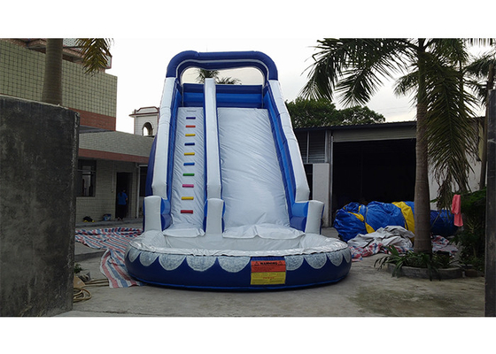 Porcellana acquascivolo gonfiabile gigante blu di Commercia del campo da giuoco degli adulti e dei bambini del PVC di 0.55mm per il partito fornitore
